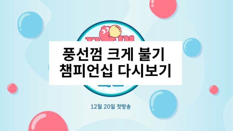 풍선껌 크게 불기 챔피언십 다시보기