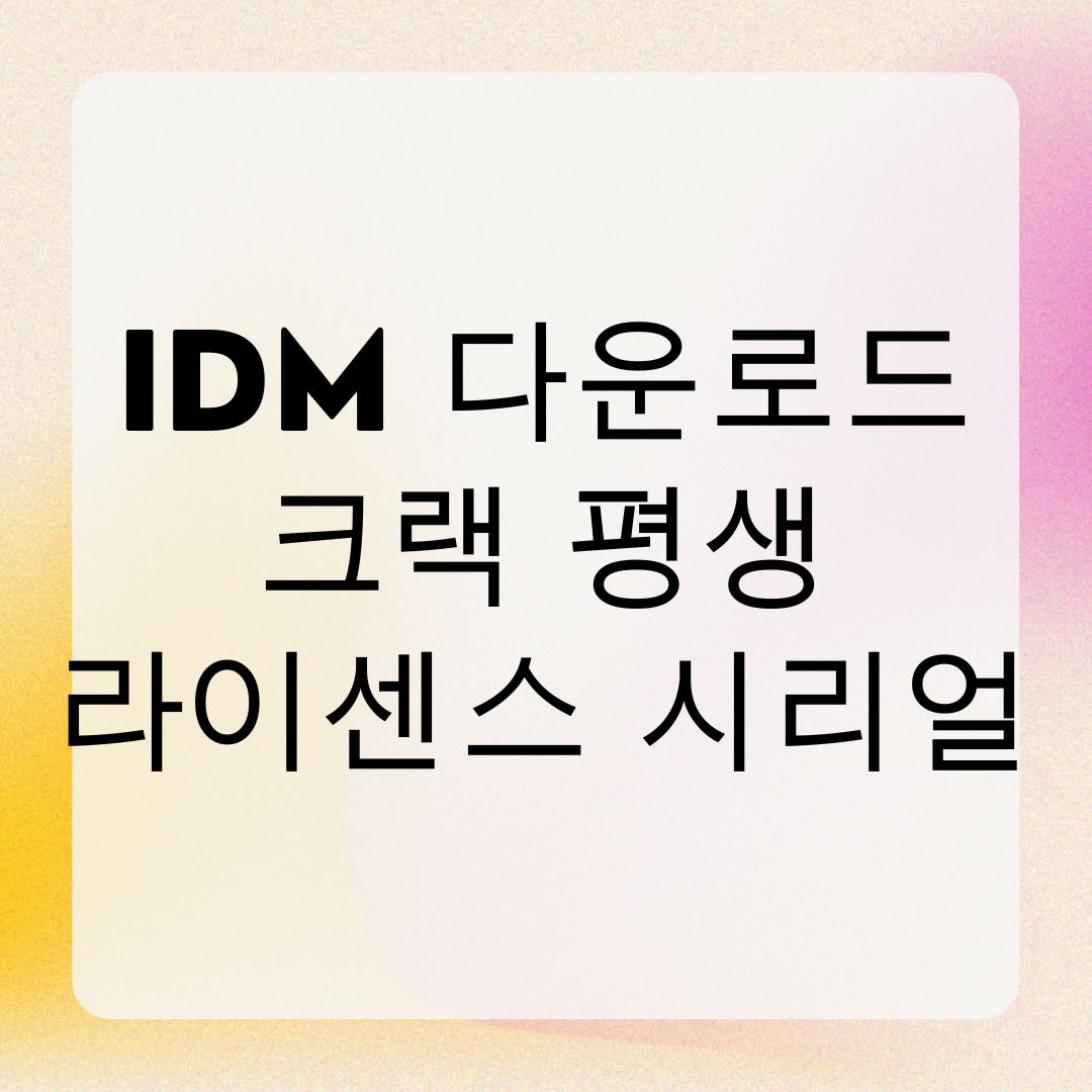 IDM 다운로드 크랙 평생 라이센스 시리얼 번호 위험