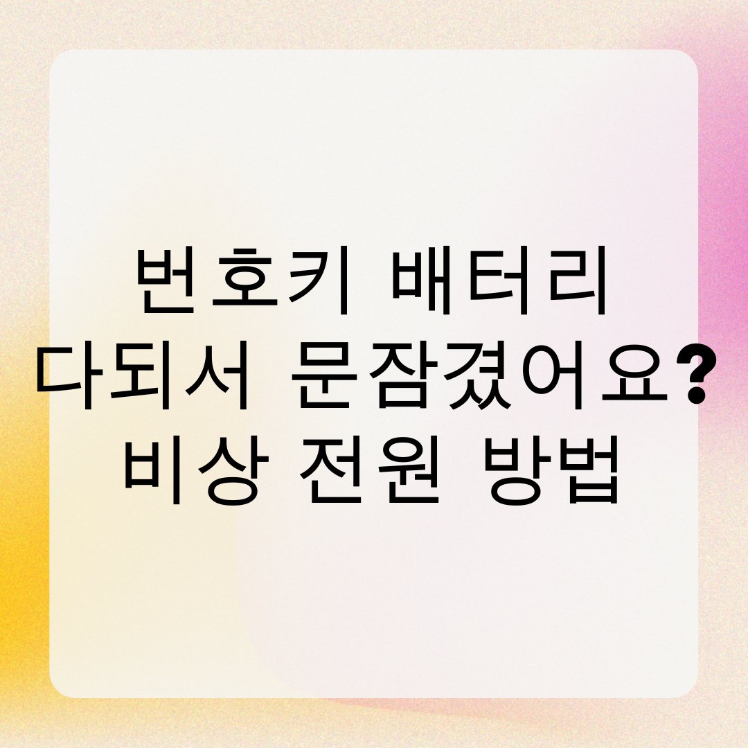 번호키 배터리 다되서 문잠겼어요