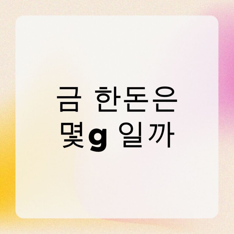 금 한돈은 몇g 일까