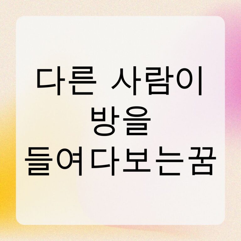 다른 사람이 방을 들여다보는꿈