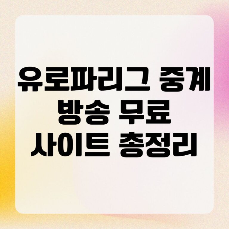 유로파리그 중계 방송 무료 사이트 총정리