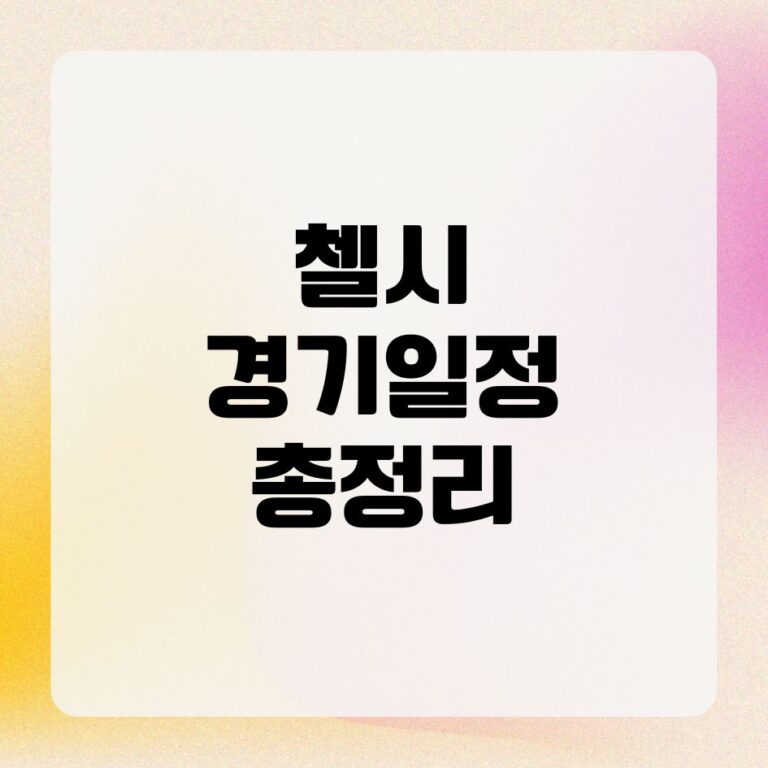 첼시 경기일정 총정리
