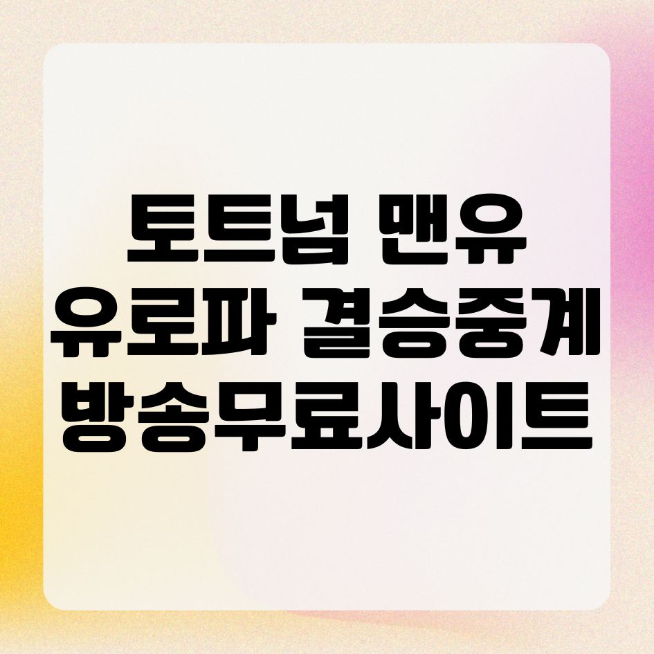 토트넘 맨유 유로파 결승 중계 방송 무료 사이트