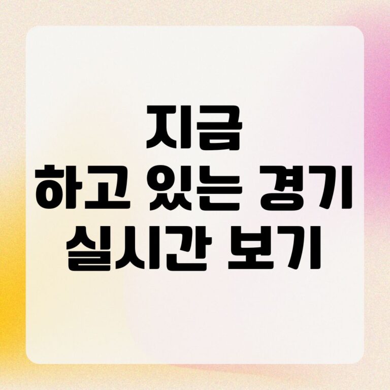 지금 하고 있는 경기 실시간 보기