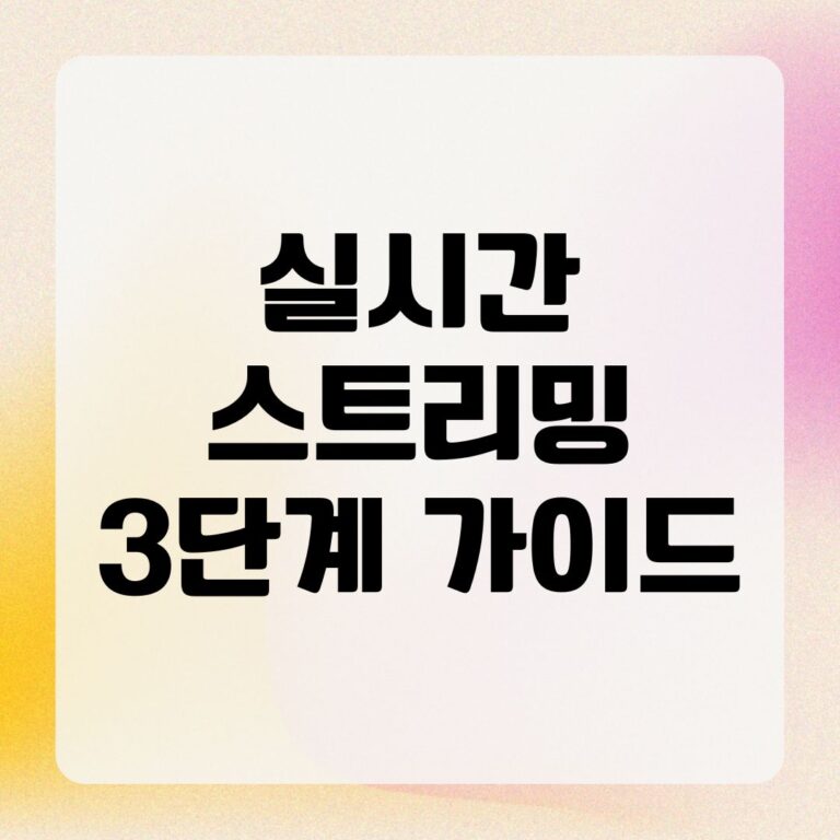 실시간 스트리밍 3단계 가이드