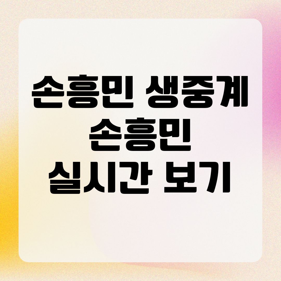 손흥민 생중계 손흥민 실시간 보기