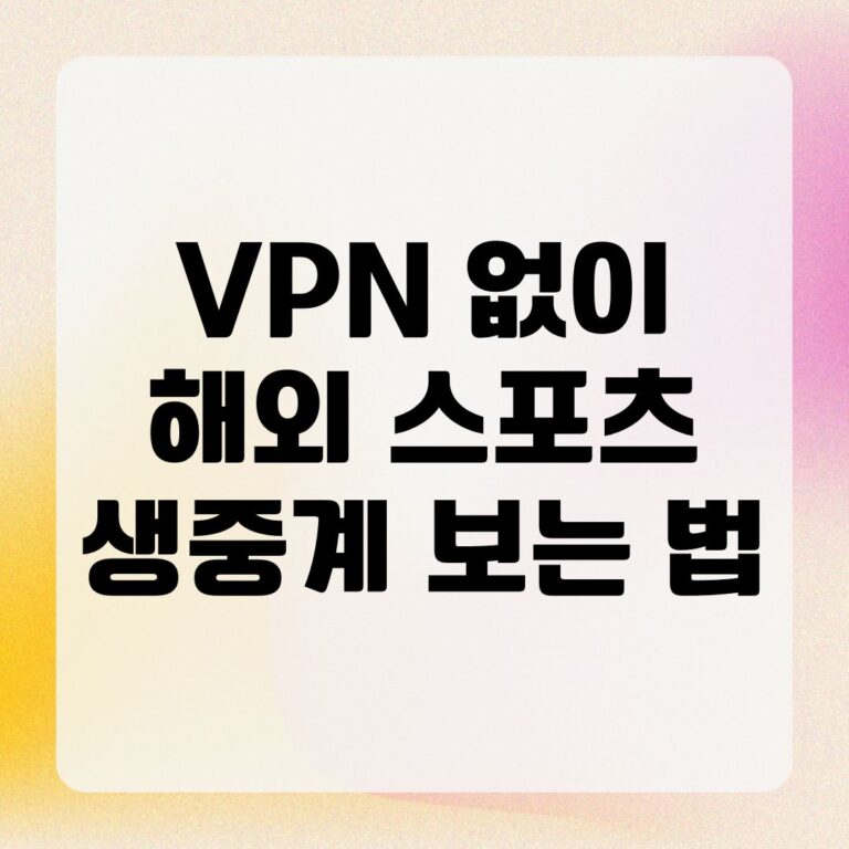VPN 없이 해외 스포츠 생중계 보는 법
