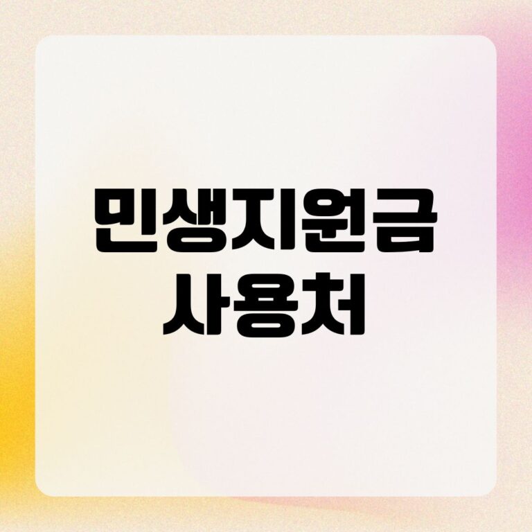 민생지원금 사용처