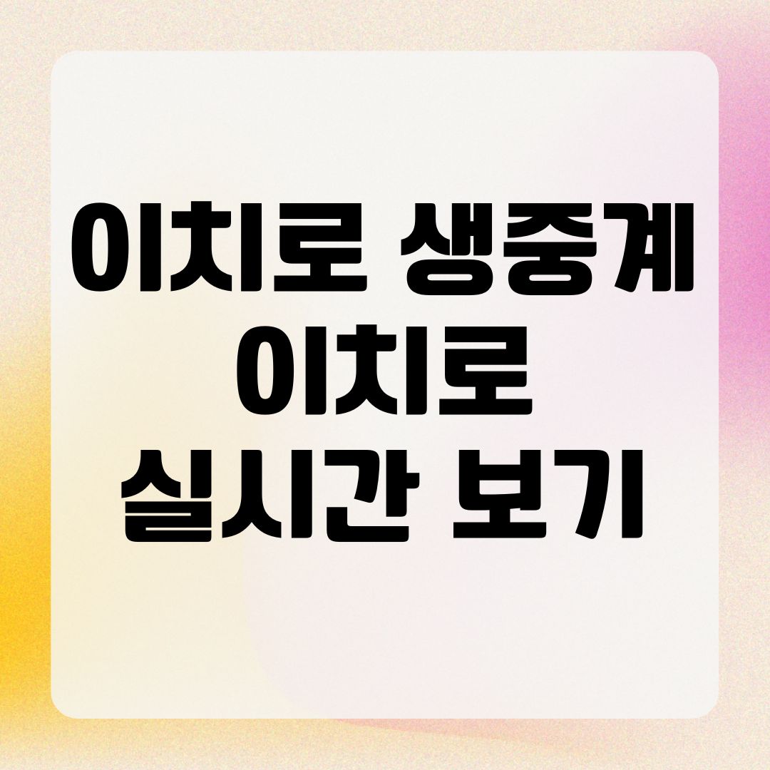 이치로 생중계 이치로 실시간 보기