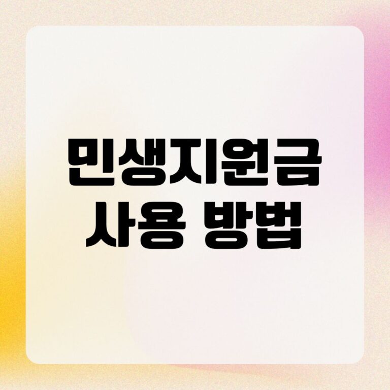 민생지원금 사용 방법