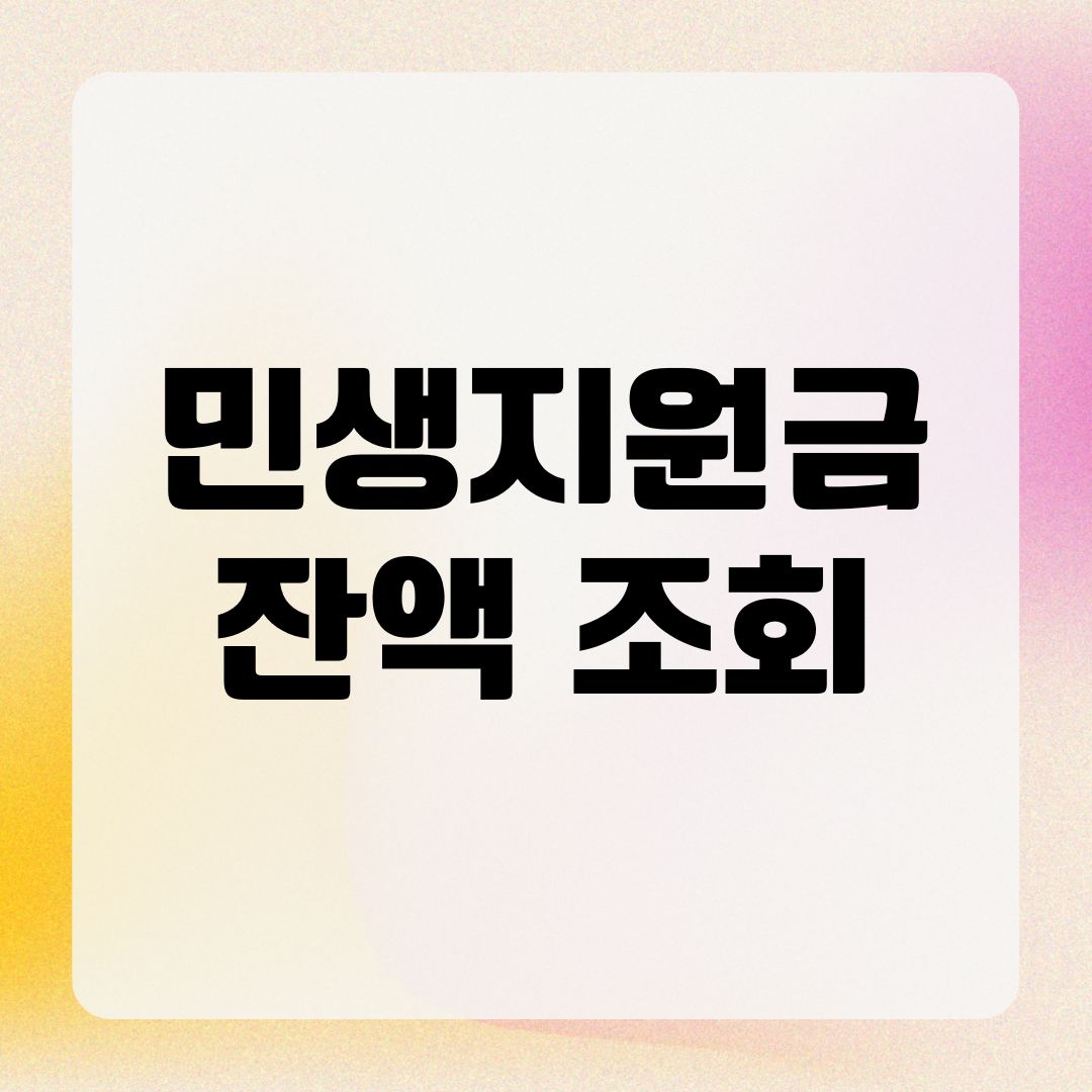민생지원금 잔액 조회