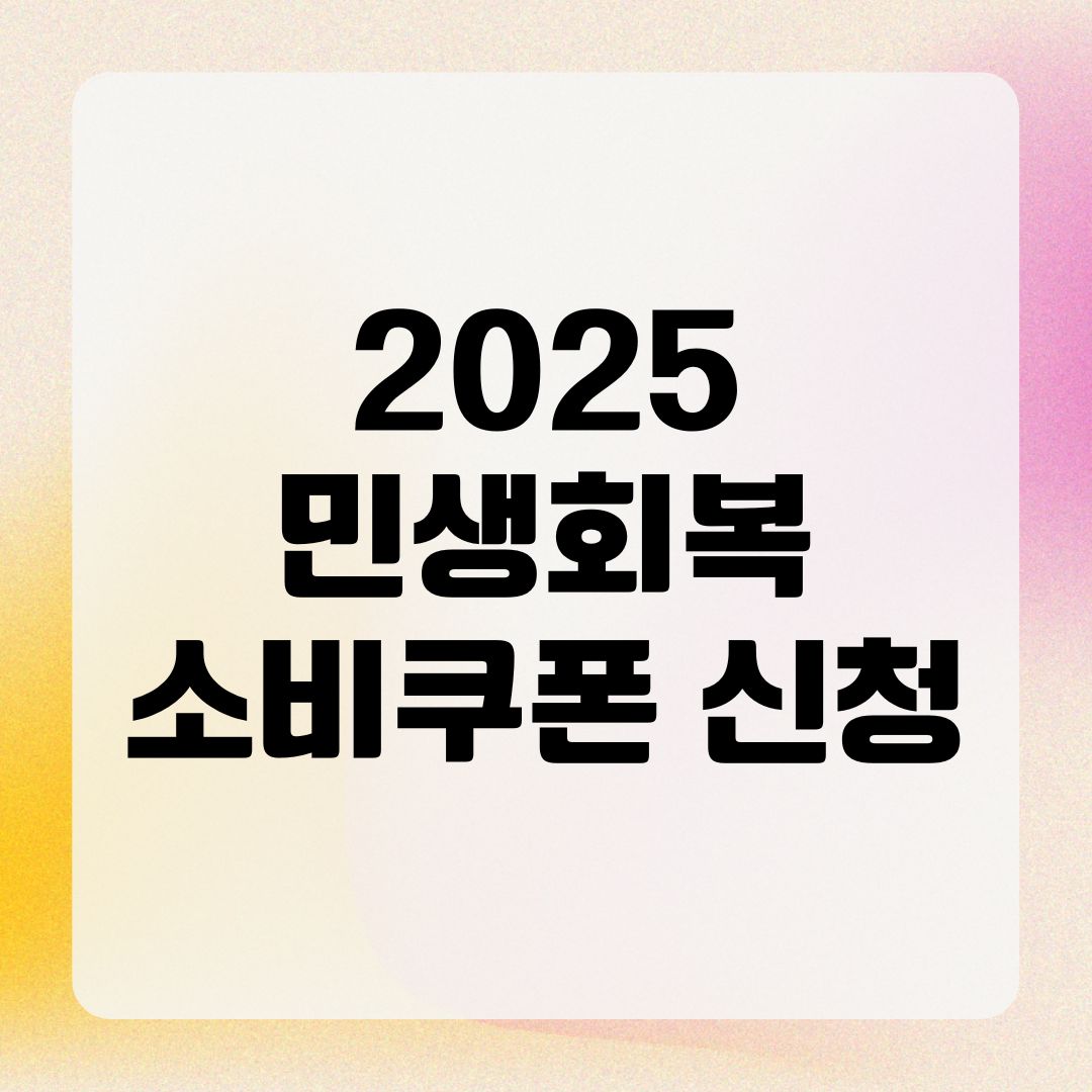 2025 민생회복 소비쿠폰 신청
