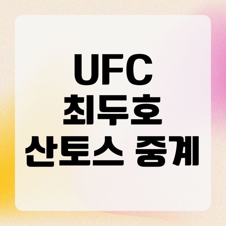 UFC 최두호 산토스 중계